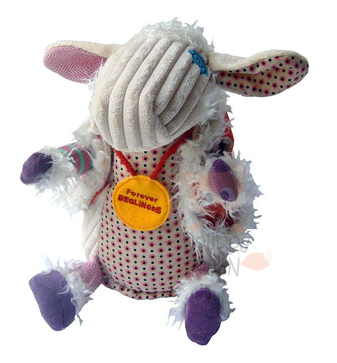 The deglingos original pilodos the sheep soft toy beige orange 